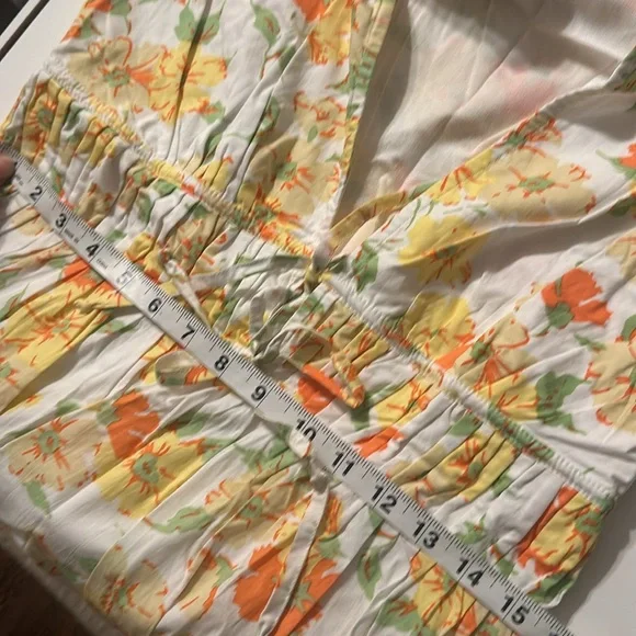 Faithfull the Brand Floral Mini Dress - White and Yellow - Picture 9 of 9